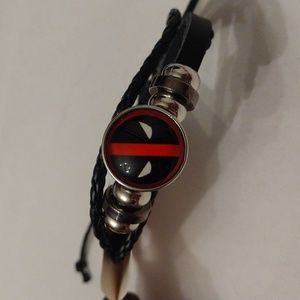 2/$15 NWT Deadpool Unisex Leather Bracelet